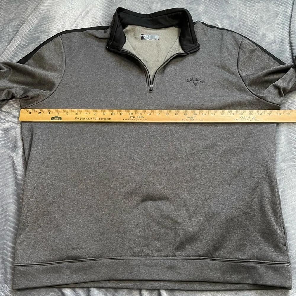 Mens Callaway Golf 1/4 Zip Fleece Pullover Sweatshirt Gray XXL‎
